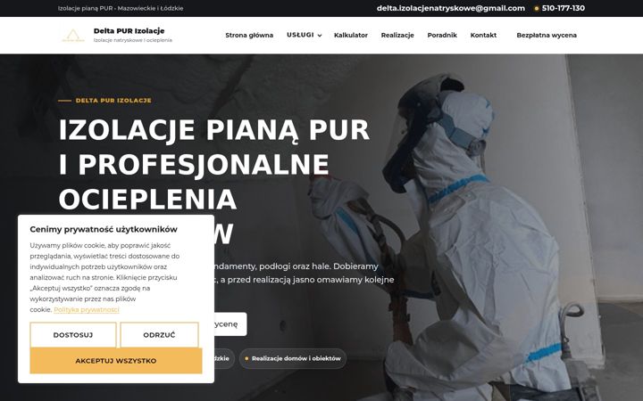 Screenshot von deltapurizolacje.pl