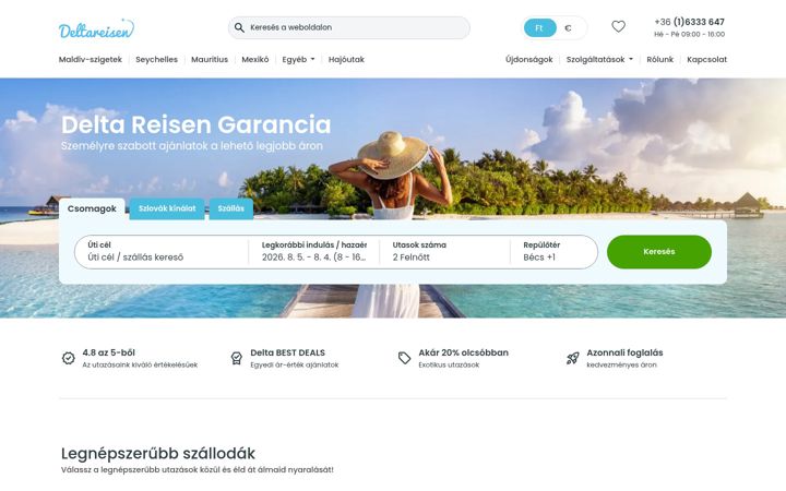 Zrzut ekranu deltareisen.hu