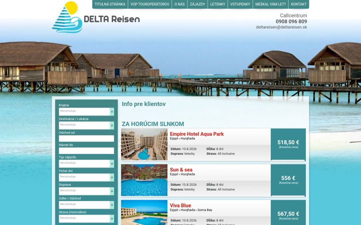 Screenshot of deltareisen.sk