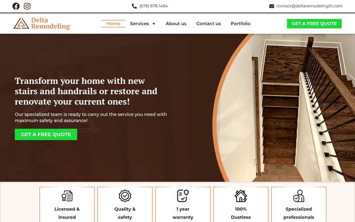 Screenshot of deltaremodelingllc.com