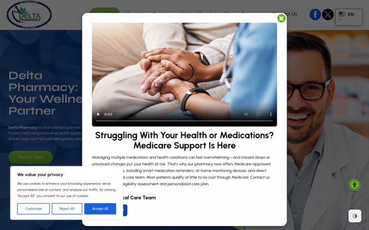 Screenshot of deltarxca.com