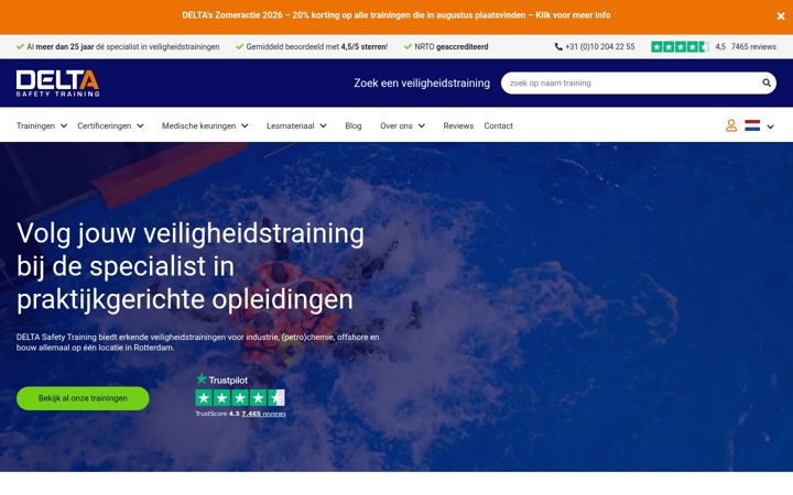 Screenshot of deltasafetytraining.com