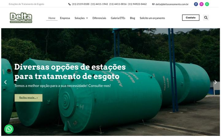 Screenshot stránky deltasaneamento.com.br