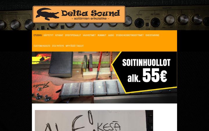 Skærmbillede af deltasound.fi