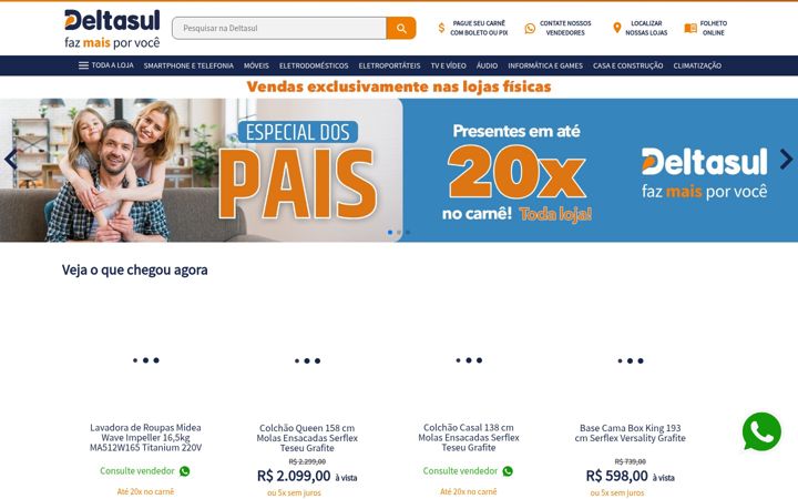 Screenshot stránky deltasul.com.br