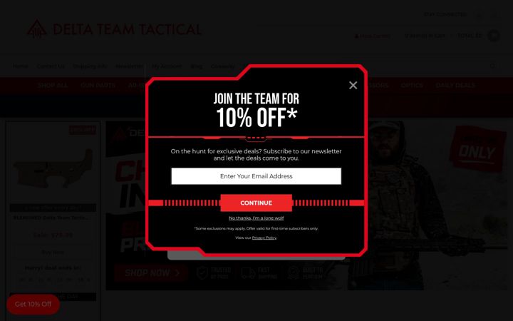 Screenshot of deltateamtactical.com