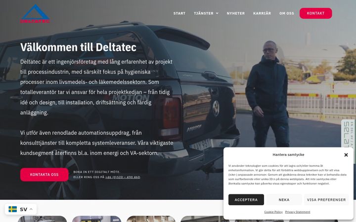 Screenshot ta' deltatec.se