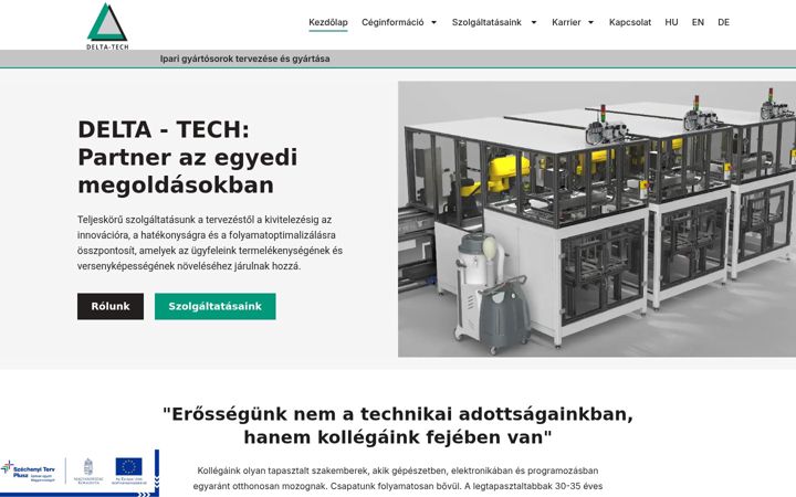 Zrzut ekranu deltatech.hu