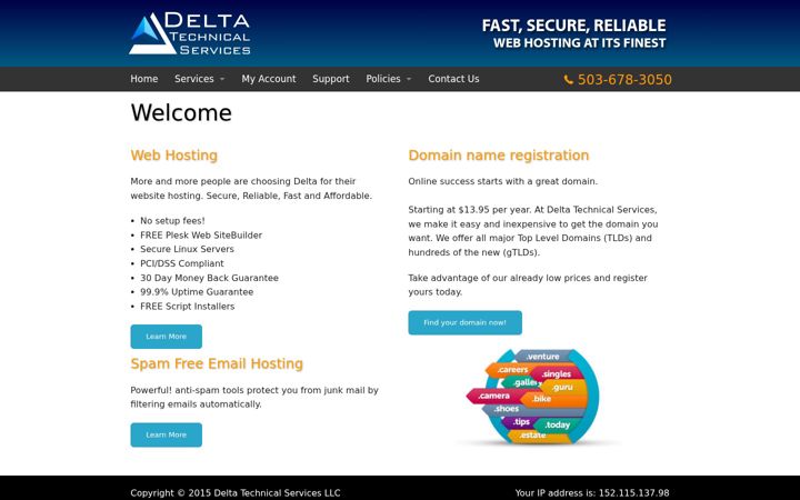 Skærmbillede af deltatechnicalservices.com