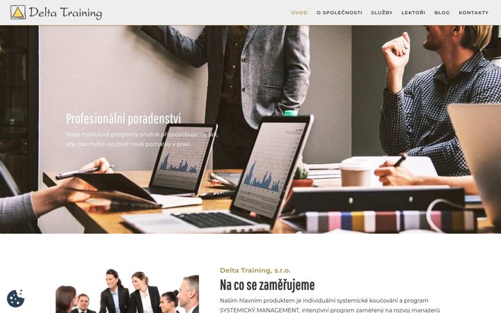Screenshot stránky deltatraining.cz