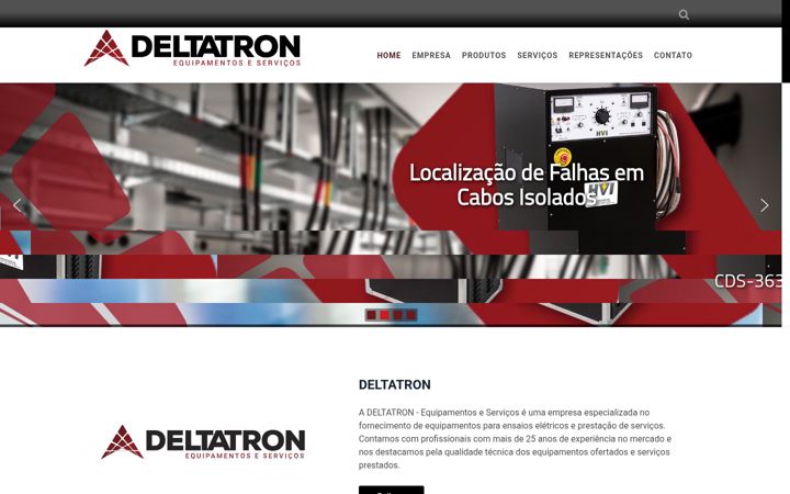 Screenshot stránky deltatron.com.br