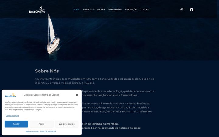 Screenshot stránky deltayachts.com.br