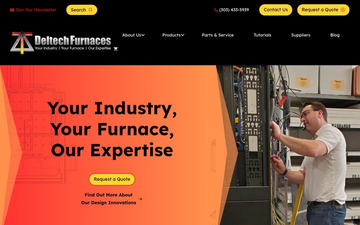 Screenshot of deltechfurnaces.com