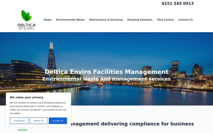 Screenshot of delticaenviro.co.uk