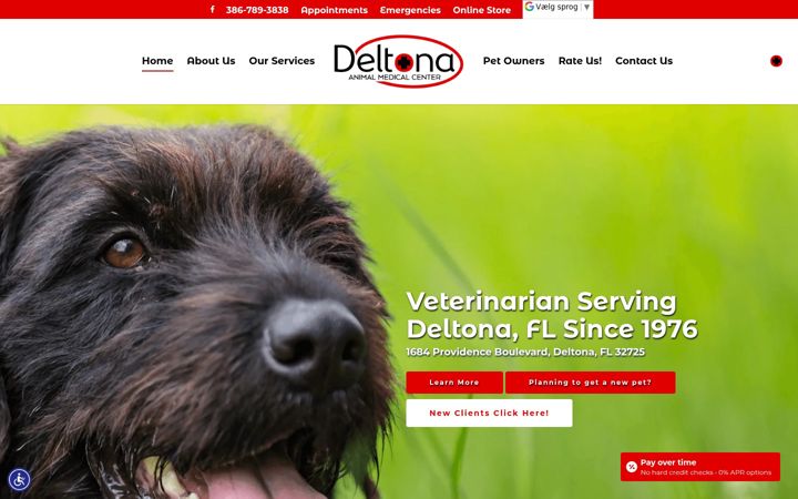 Screenshot of deltonavet.com