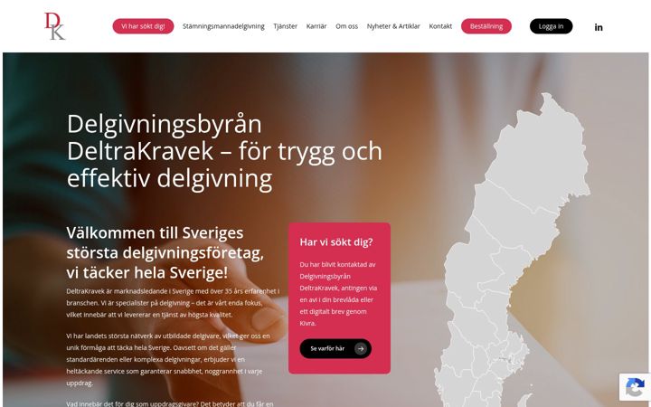 Screenshot of deltrakravek.se
