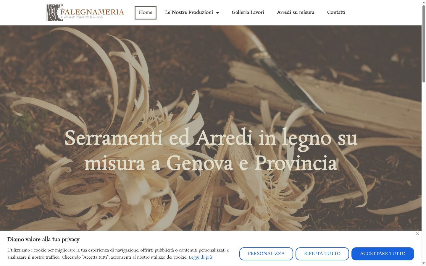 Screenshot del banner di consenso mostrato prima di qualsiasi interazione