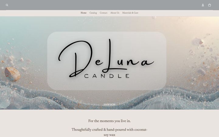 Screenshot of delunacandle.com