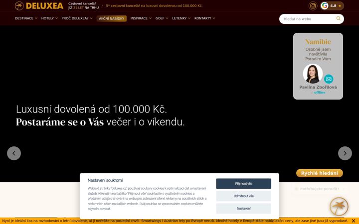 Screenshot stránky deluxea.cz