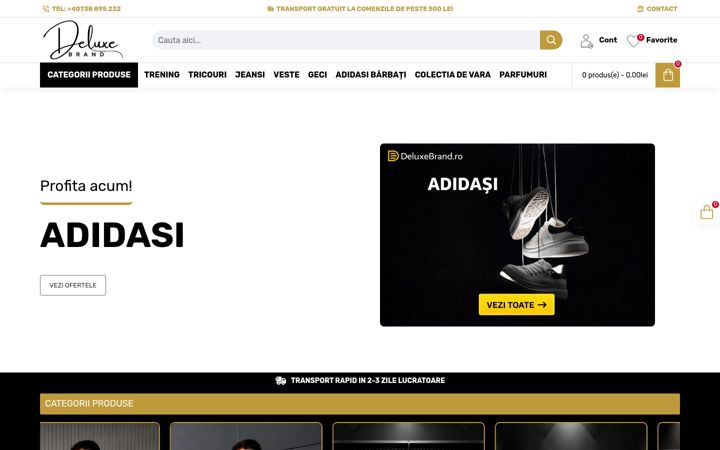 Screenshot di deluxebrand.ro