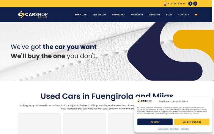 Screenshot of deluxecarshop.com