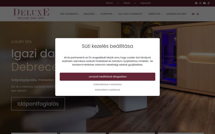 Zrzut ekranu deluxedayspa.hu