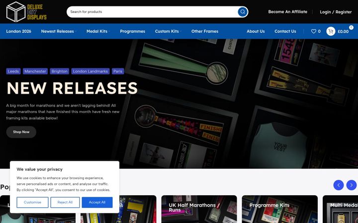 Screenshot di deluxediydisplays.co.uk