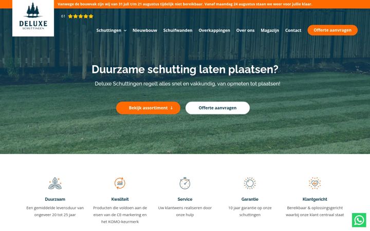 Skärmbild av deluxeschuttingen.nl