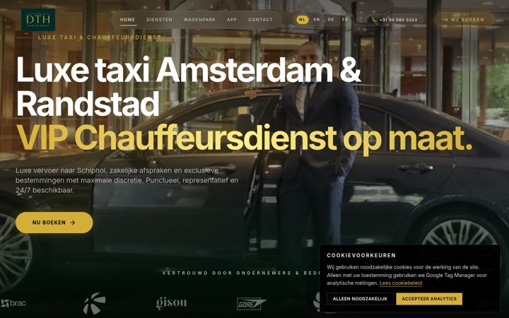 Screenshot of deluxetaxiholland.com