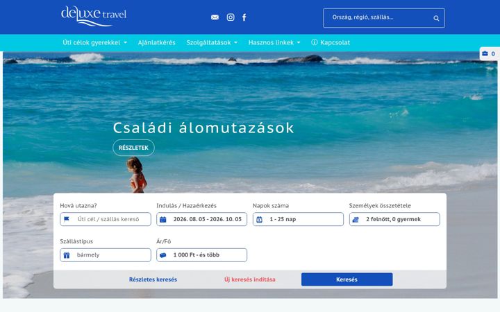 Zrzut ekranu deluxetravel.hu