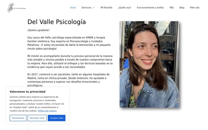 Screenshot of delvallepsicologia.com