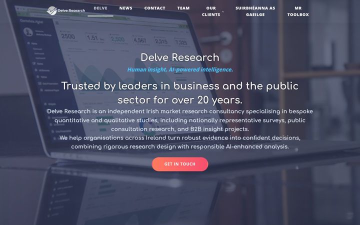 Screenshot of delve-research.com
