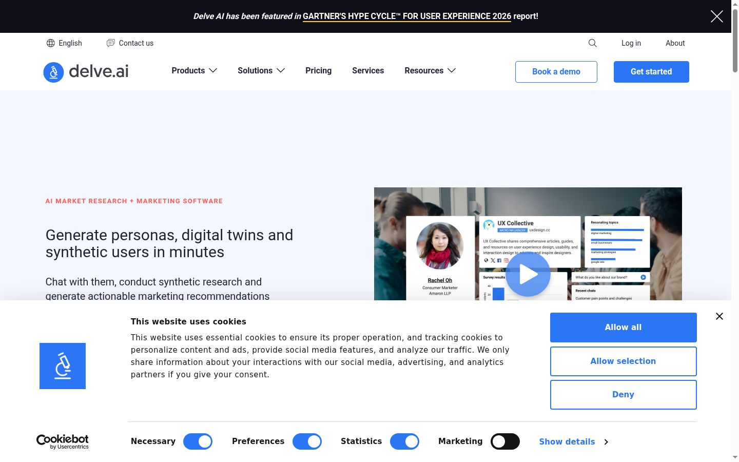 Screenshot of the consent banner shown before any interaction