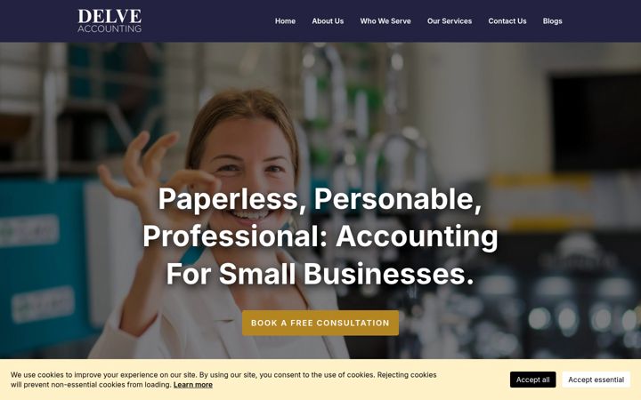 Screenshot di delveaccounting.co.uk