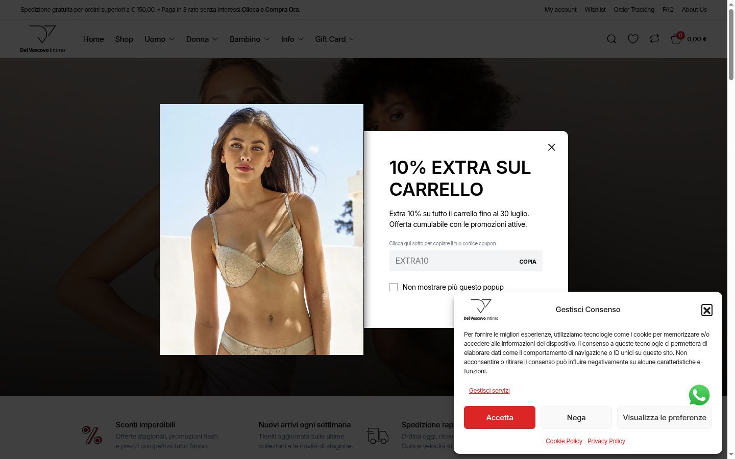 Zrzut ekranu banera zgody wyświetlanego przed jakąkolwiek interakcją
