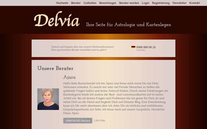 Screenshot of delvia-beratung.de