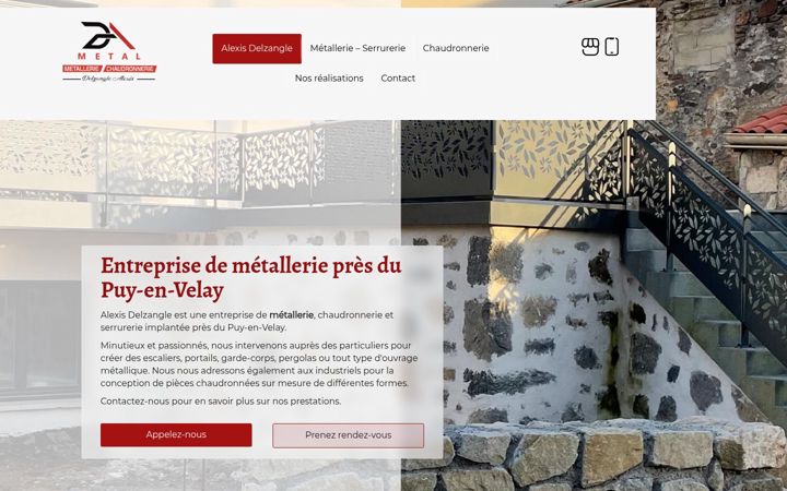 Ekraanipilt saidist delzangle-metallerie.fr