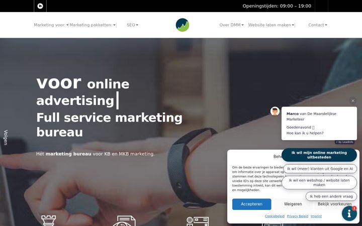 Screenshot of demaandelijksemarketeer.nl
