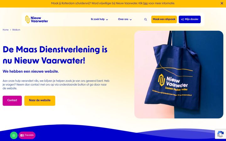 Screenshot of demaasdienstverlening.nl