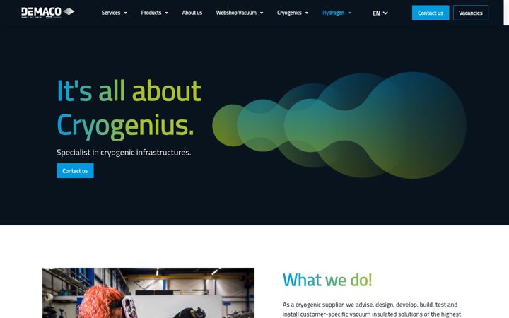 Screenshot of demaco-cryogenics.com
