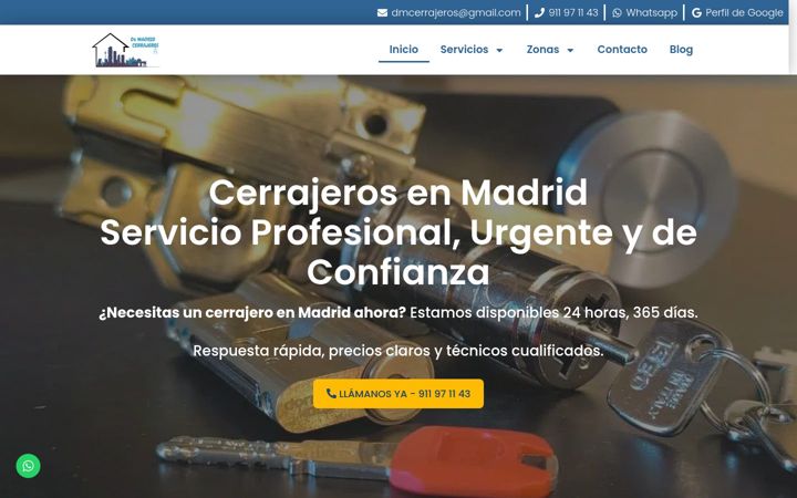 Screenshot of demadridcerrajeros.com