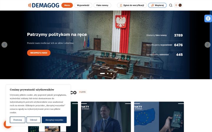 Skærmbillede af demagog.org.pl