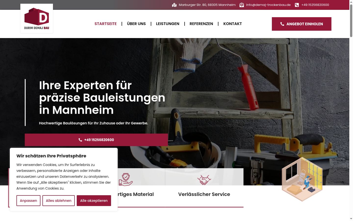 Screenshot of the consent banner shown before any interaction