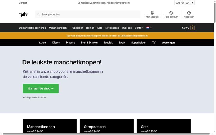 Ekraanipilt saidist demanchetknopenshop.nl