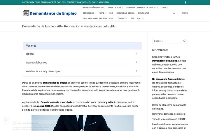Screenshot of demandantedeempleo.net