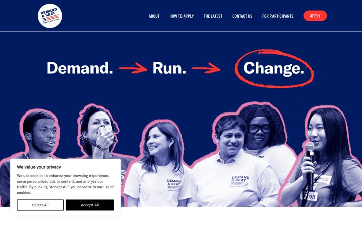 Screenshot of demandaseat.org