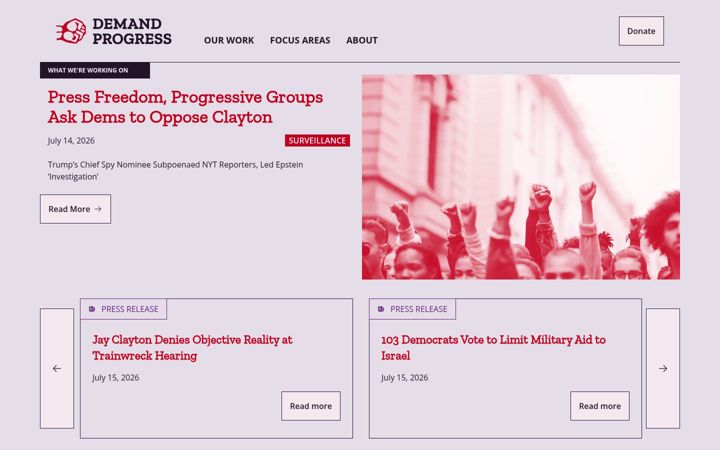 Screenshot of demandprogress.org