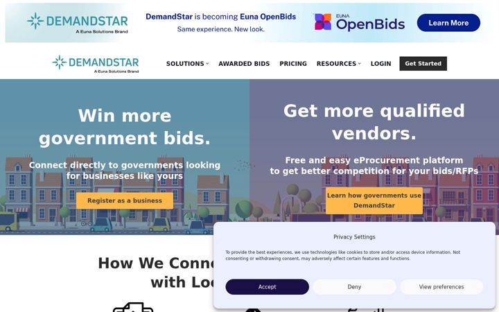 Screenshot of demandstar.com