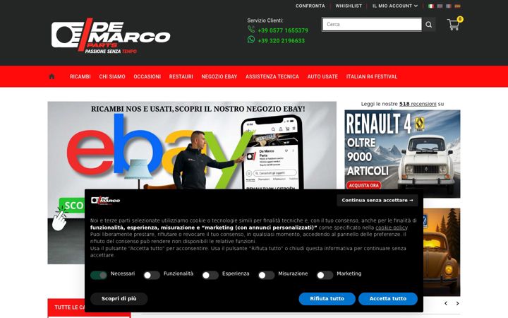 Screenshot of demarcoparts.com