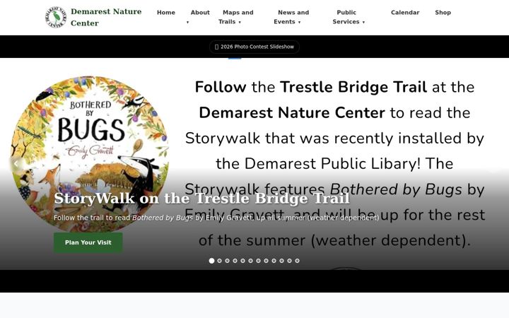 Screenshot of demarestnaturecenter.org